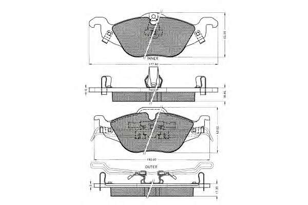 Комплект тормозных колодок, дисковый тормоз