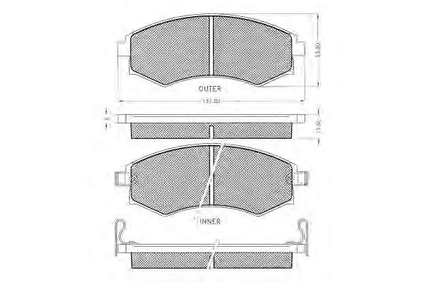Комплект тормозных колодок, дисковый тормоз
