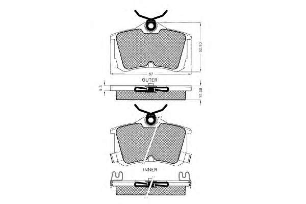 Комплект тормозных колодок, дисковый тормоз