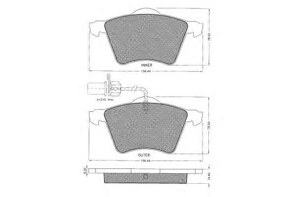 Комплект тормозных колодок, дисковый тормоз