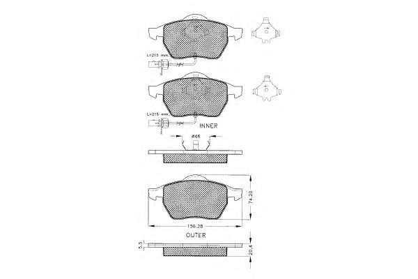 Комплект тормозных колодок, дисковый тормоз