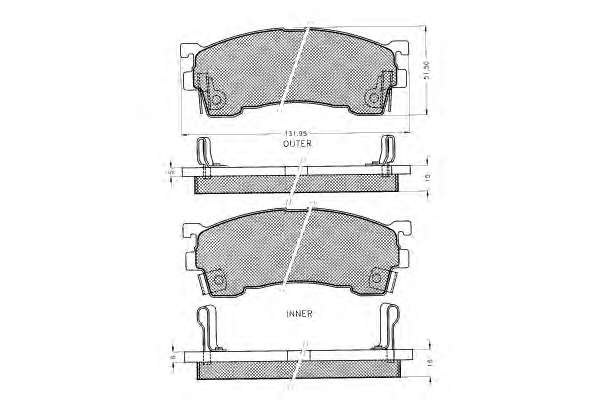 Комплект тормозных колодок, дисковый тормоз