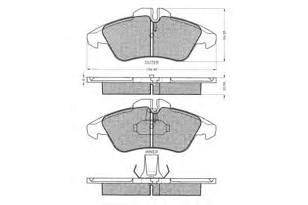 Комплект тормозных колодок, дисковый тормоз