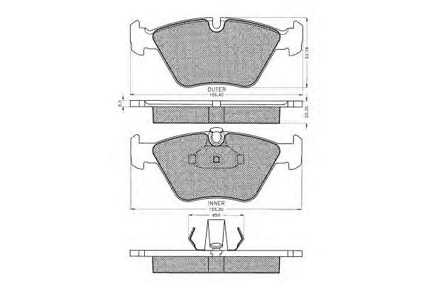 Комплект тормозных колодок, дисковый тормоз