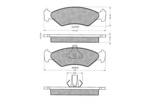 Комплект тормозных колодок, дисковый тормоз