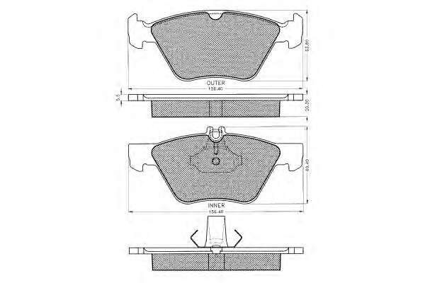 Комплект тормозных колодок, дисковый тормоз