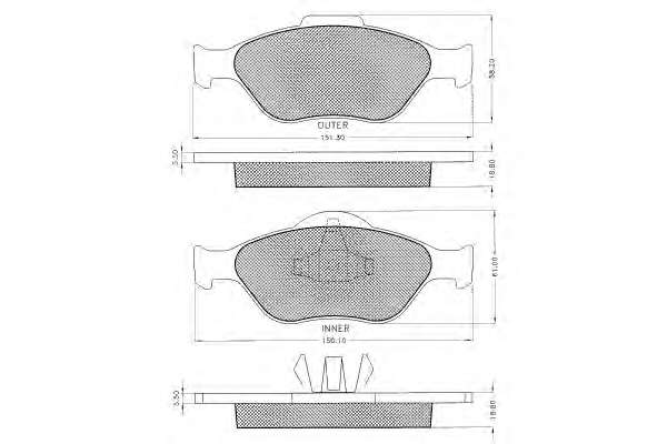 Комплект тормозных колодок, дисковый тормоз