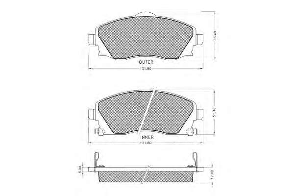 Комплект тормозных колодок, дисковый тормоз