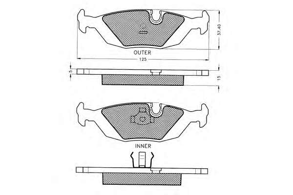 Комплект тормозных колодок, дисковый тормоз