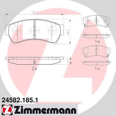 Гальмівні колодки перед Mazda6 18-25i с 2007г