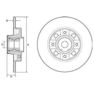Диск тормозной (задний) Citroen C4 II/Peugeot 308 08- (249х9) (+ABS) (с подшипником)
