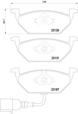 Гальмівні колодки дискові перед. Audi A3 1.9TDI 96-/Skoda Octavia 1.4-1.9TDI/ 2.0I 00-