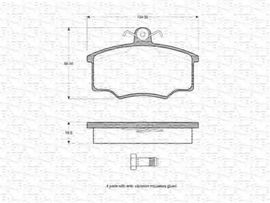 Комплект тормозных колодок, дисковый тормоз
