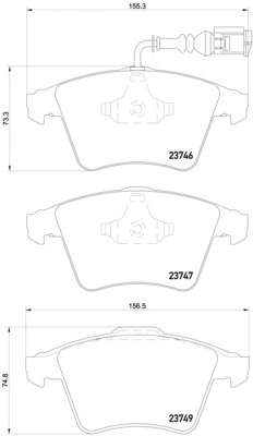 Гальмівні колодки дискові перед. VW Т5 1.9-3.2 03-