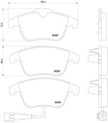 Дискові гальмівні колодки перед. Audi Q3 11-/VW Sharan II (7N1) 10-