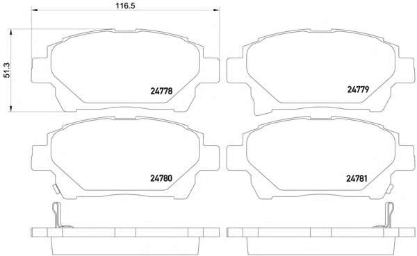 Комплект тормозных колодок, дисковый тормоз