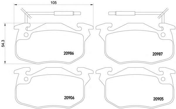 Комплект тормозных колодок, дисковый тормоз