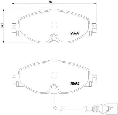Передні гальмівні колодки VW/Audi 2012->