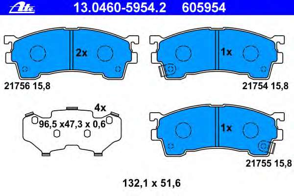 Комплект тормозных колодок, дисковый тормоз