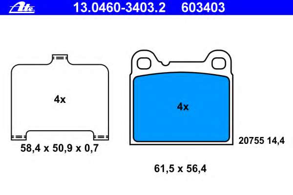 Комплект тормозных колодок, дисковый тормоз