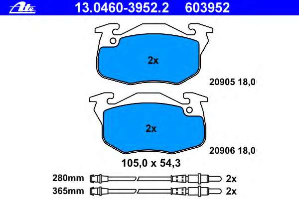 Комплект тормозных колодок, дисковый тормоз