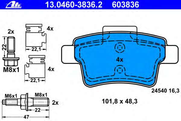 Комплект тормозных колодок, дисковый тормоз