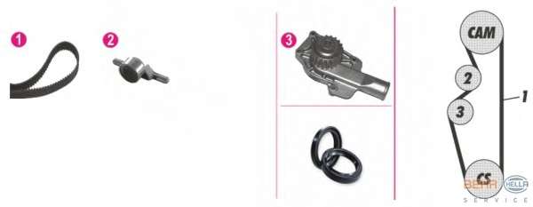 Водяной насос + комплект зубчатого ремня