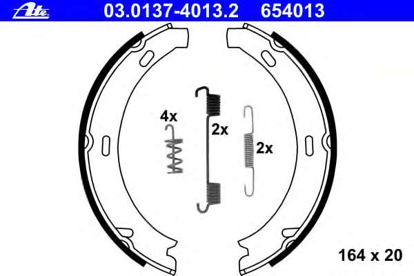Комплект тормозных колодок, стояночная тормозная система