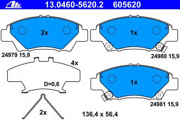 Комплект тормозных колодок, дисковый тормоз