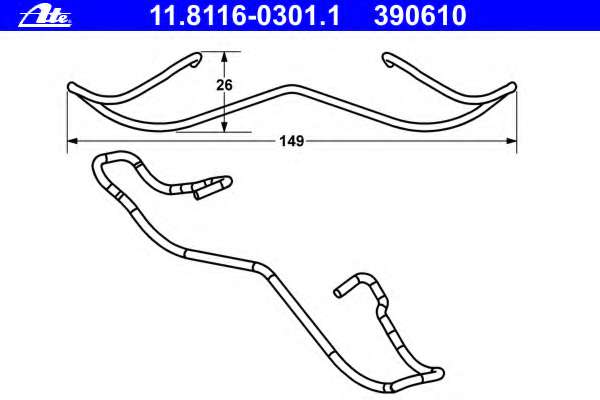 Планка суппорта (переднего/заднего) прижимная Renault Megane II 02-09 (Ate)