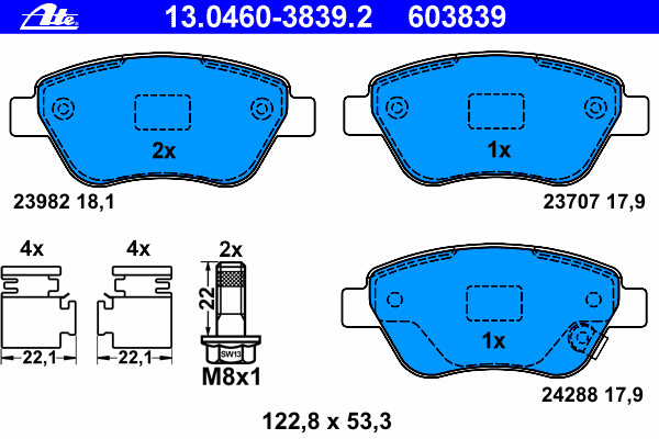 Колодки тормозные (передние) Opel Corsa D 06-14/Adam 12-19