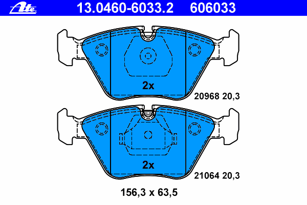 Колодки тормозные (передние) BMW 3 (E36/E46) 92-06/5 (E34) 87-96/7 (E32) 87-94/Z3 (E36) 97-03