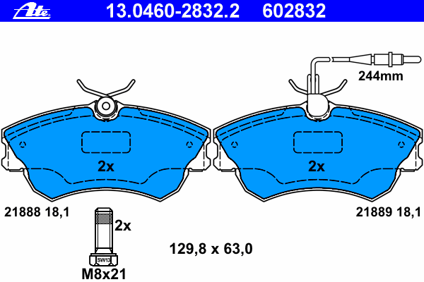 Комплект тормозных колодок, дисковый тормоз
