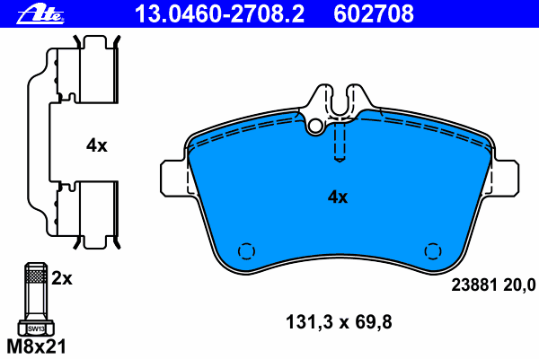 Колодки тормозные (передние) MB A-class (W169)/B-class (W245) 04-12
