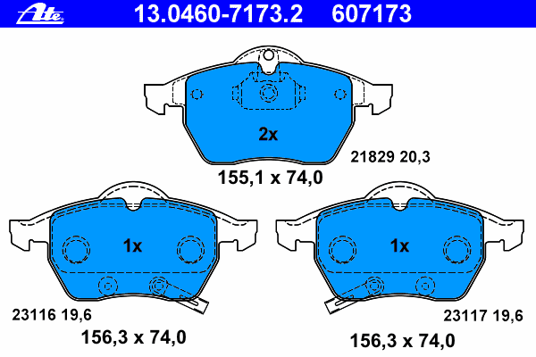 Комплект тормозных колодок, дисковый тормоз