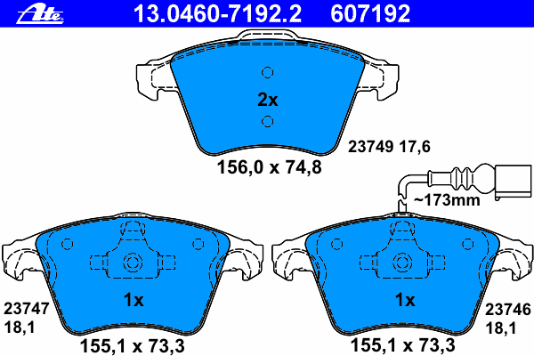 Комплект тормозных колодок, дисковый тормоз
