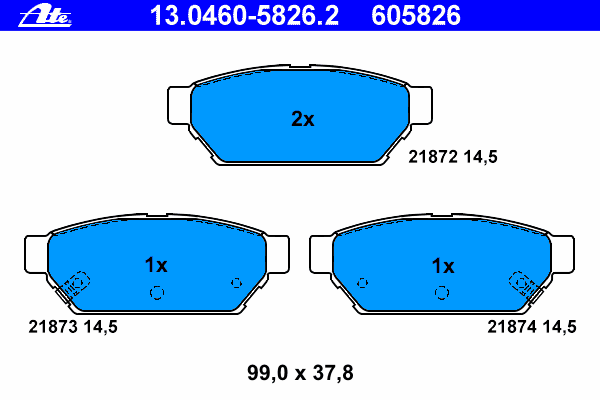 Комплект тормозных колодок, дисковый тормоз