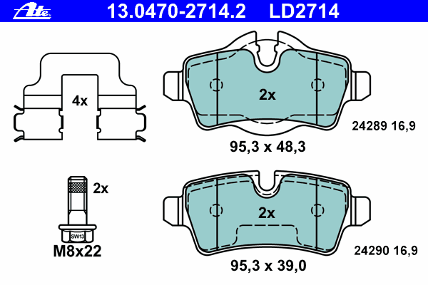 Комплект тормозных колодок, дисковый тормоз