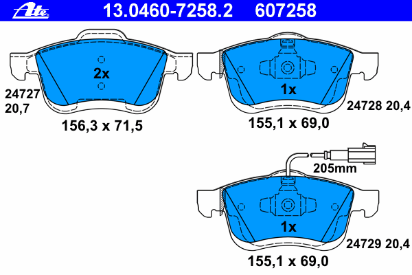 Комплект тормозных колодок, дисковый тормоз