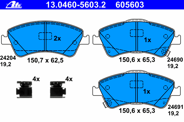 Колодки тормозные (передние) Toyota Avensis/Auris 1.6-2.0 D-4D 08-