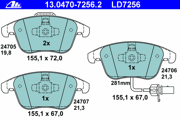 Комплект тормозных колодок, дисковый тормоз