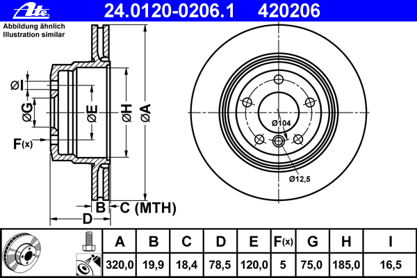 Диск тормозной (задний) BMW X5 (E70/F15) 07-/X6 (F16) 09- (320x19.9) (с покрытием) (вентилируемый)
