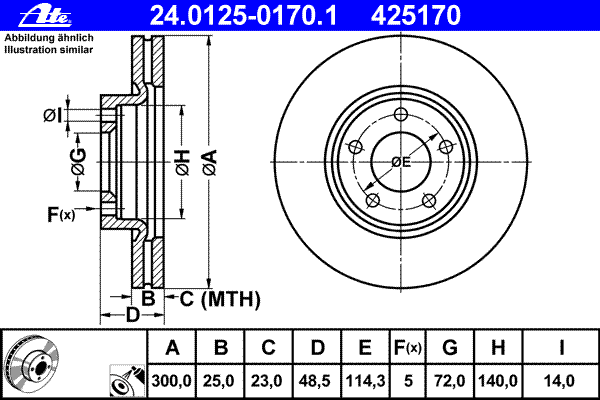 Диск тормозной (передний) Mazda 3 03-14/Mazda 5 05- (300x25)
