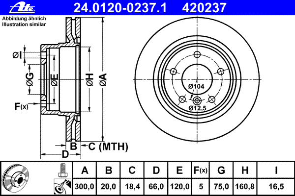 Диск тормозной (задний) BMW 1 (F20/F21)/ 3 (F30/F31)/ 4 (F32/F36) 11- (300x20) (с покрытием) (вент.)