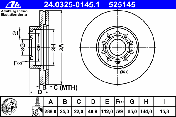 Диск тормозной (передний) VW Caddy III 04-/Passat 14- (288x25) ( с покрытием) PowerDisc