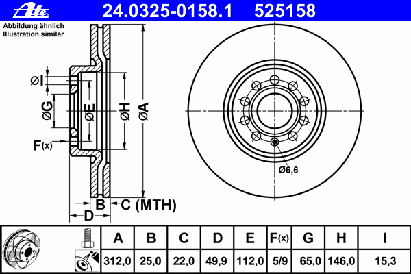 Диск тормозной (передний) VW Caddy/Skoda Octavia 03- (312x25) PowerDisc