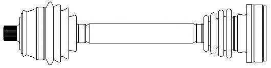 Полуось (передняя) (R) Audi A4 1.6/1.8 95-01/VW Passat B5 1.6 96-00 (33z/28z/636mm) (+ABS45z)