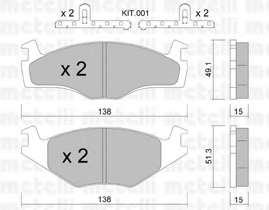 Колодки тормозные (передние) Seat Cordoba/Ibiza 93-02/VW Golf/Jetta 76-91/Passat B2 83-88