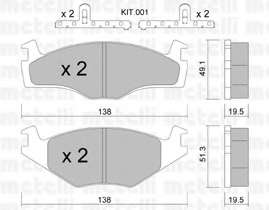 Комплект тормозных колодок, дисковый тормоз