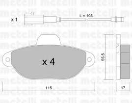 Колодки тормозные (передние) Fiat 500 07-/Ford Ka 08- (+датчики L=195mm)